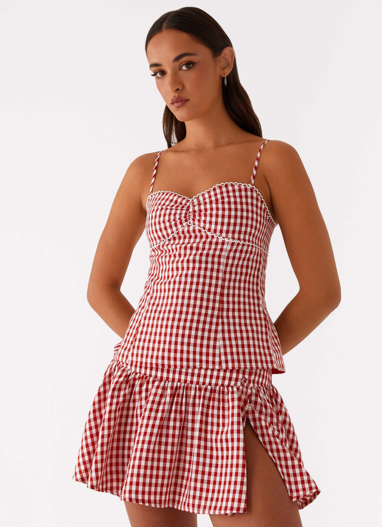 Bellamy Top - Red Gingham