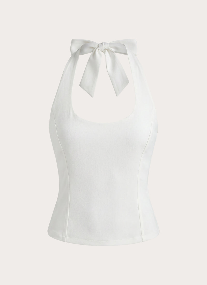 Belza Halter Corset Top - White