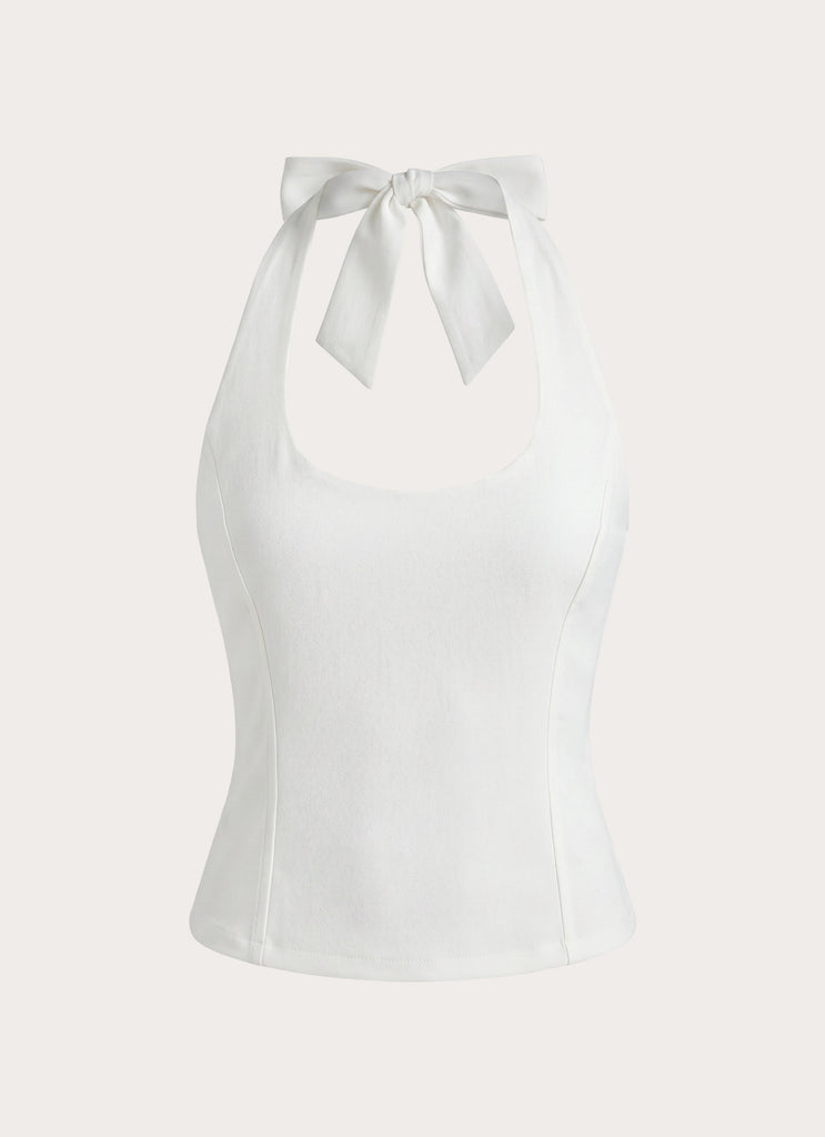 Belza Halter Corset Top - White