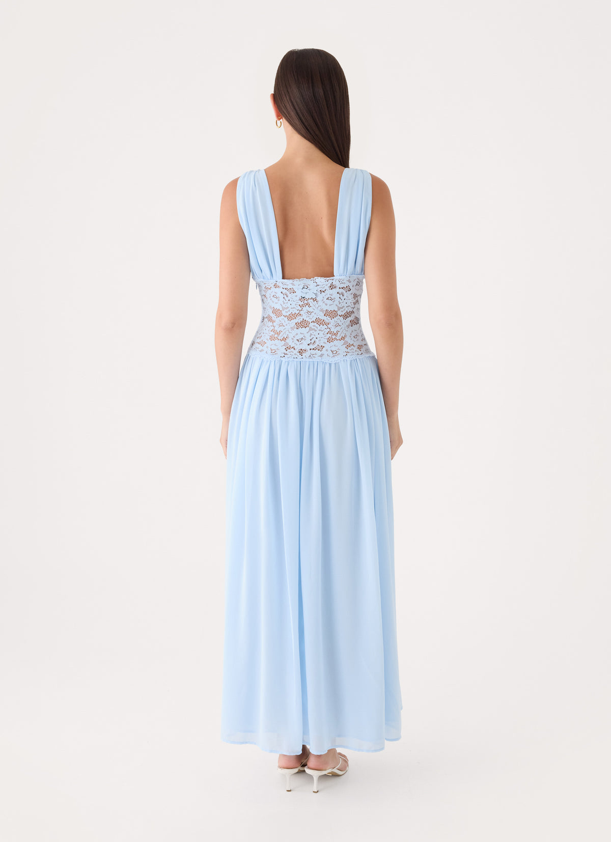 Berdine Lace Maxi Dress - Blue