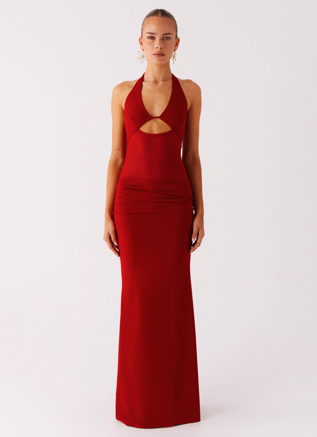 Billen Halter Maxi Dress - Red
