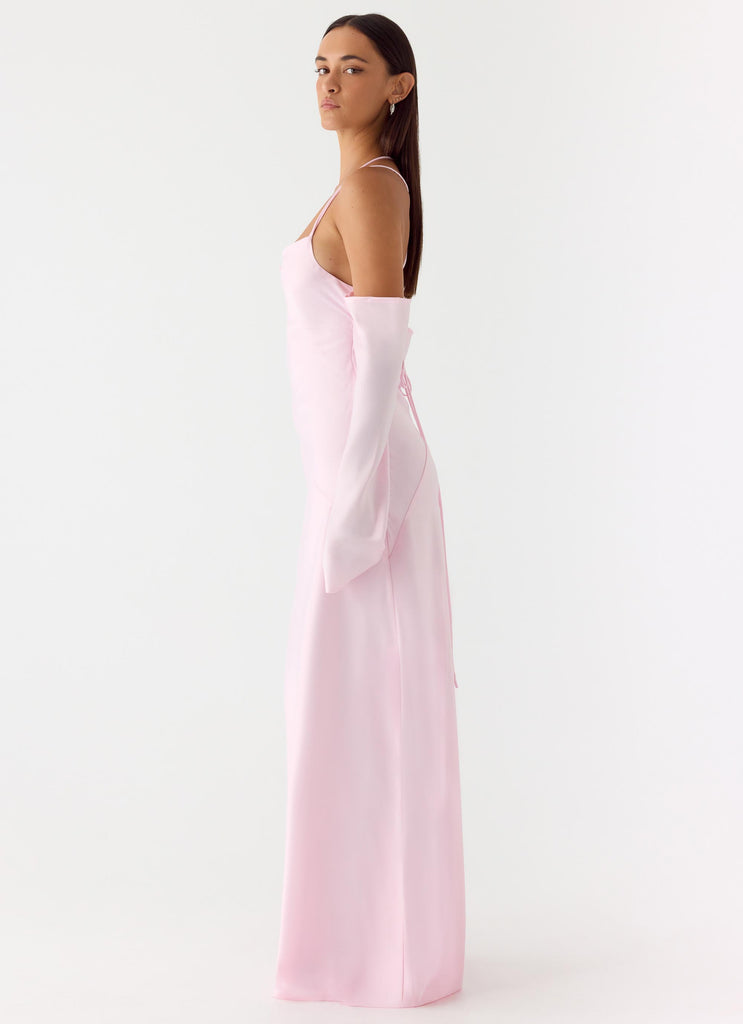 Breathe Me Long Sleeve Maxi Dress - Baby Pink