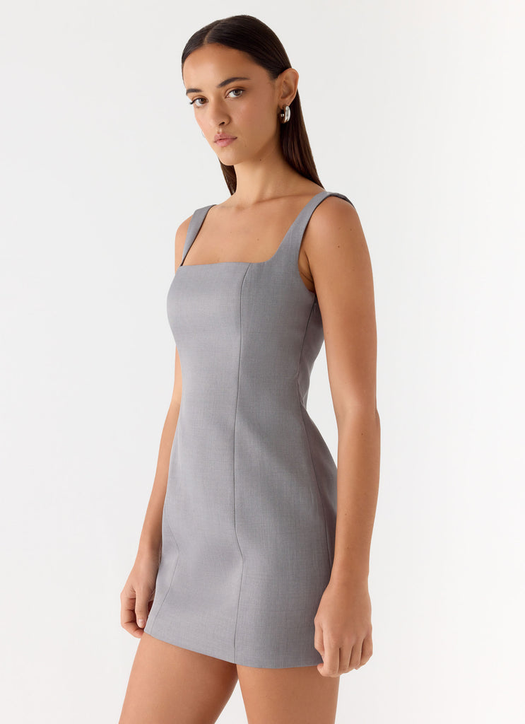 Brief Tension Mini Dress - Smoke Grey