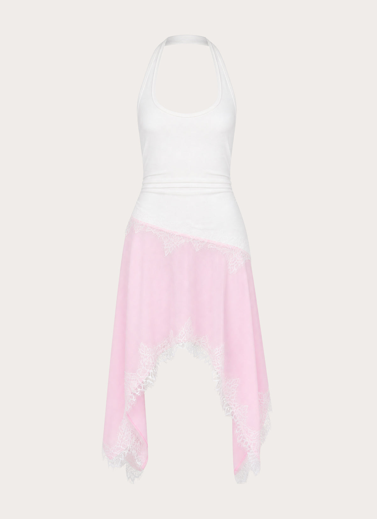 Brionee Midi Dress - White Pink