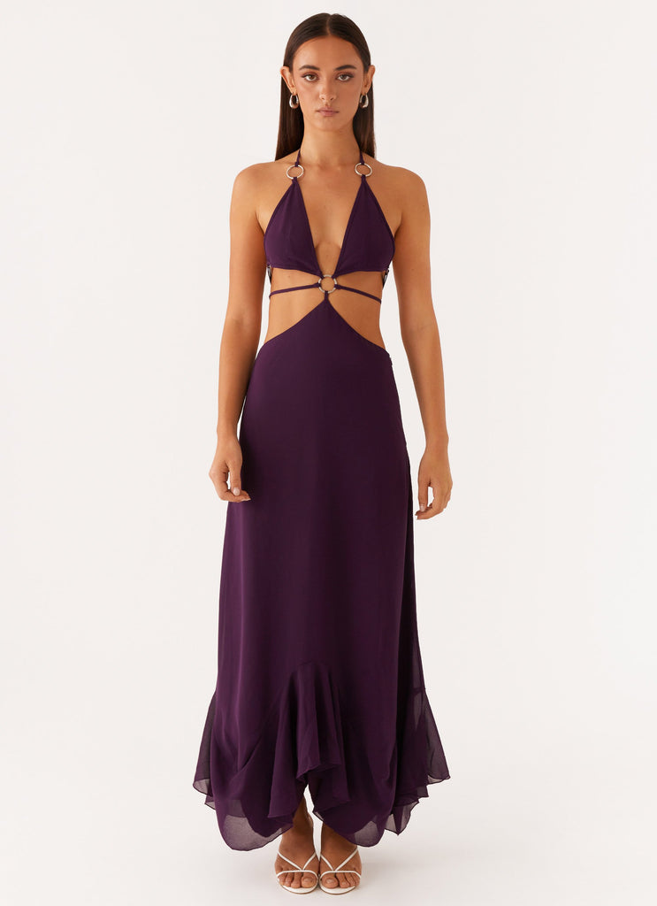 Bronx Halterneck Maxi Dress - Mulberry