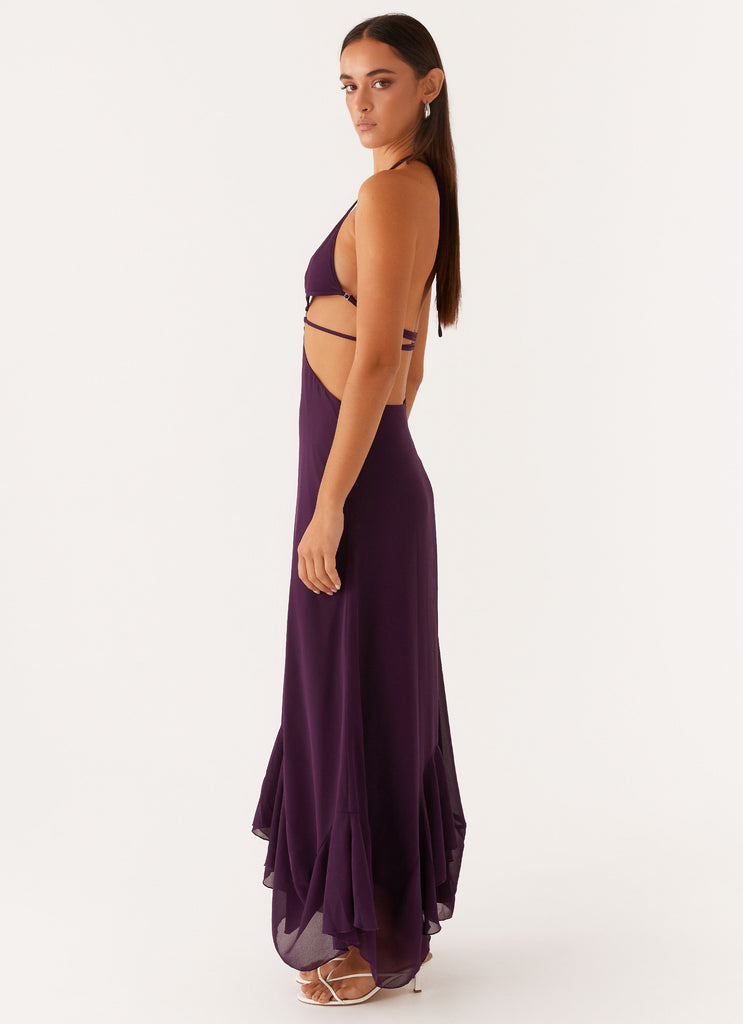 Bronx Halterneck Maxi Dress - Mulberry