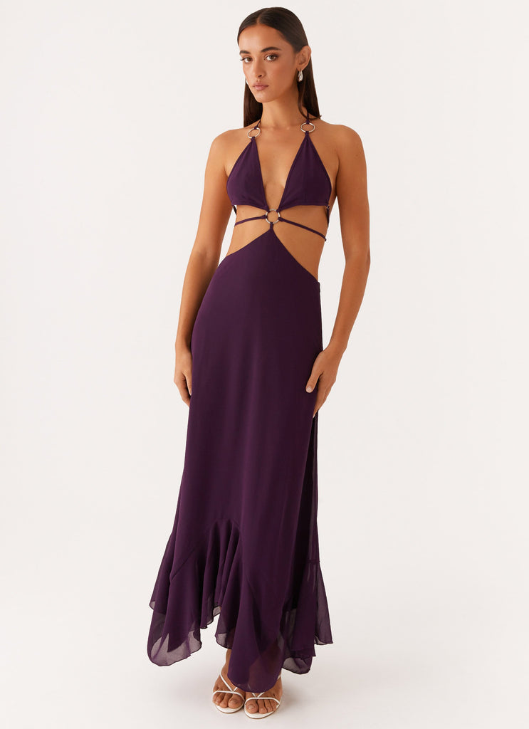 Bronx Halterneck Maxi Dress - Mulberry