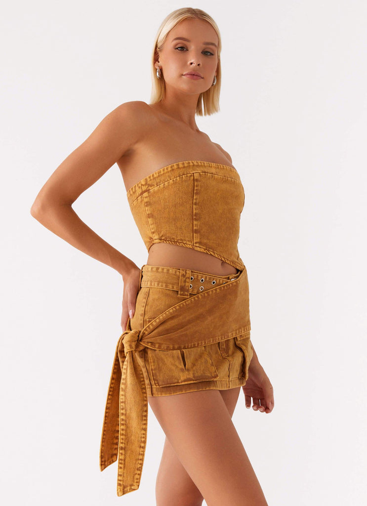 Burning Bridges Tube Top - Brown