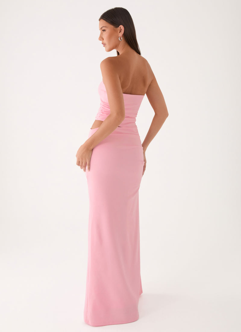 Carella Strapless Maxi Dress - Pink