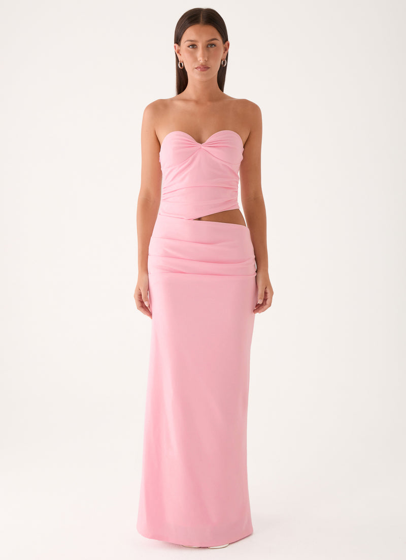 Carella Strapless Maxi Dress - Pink