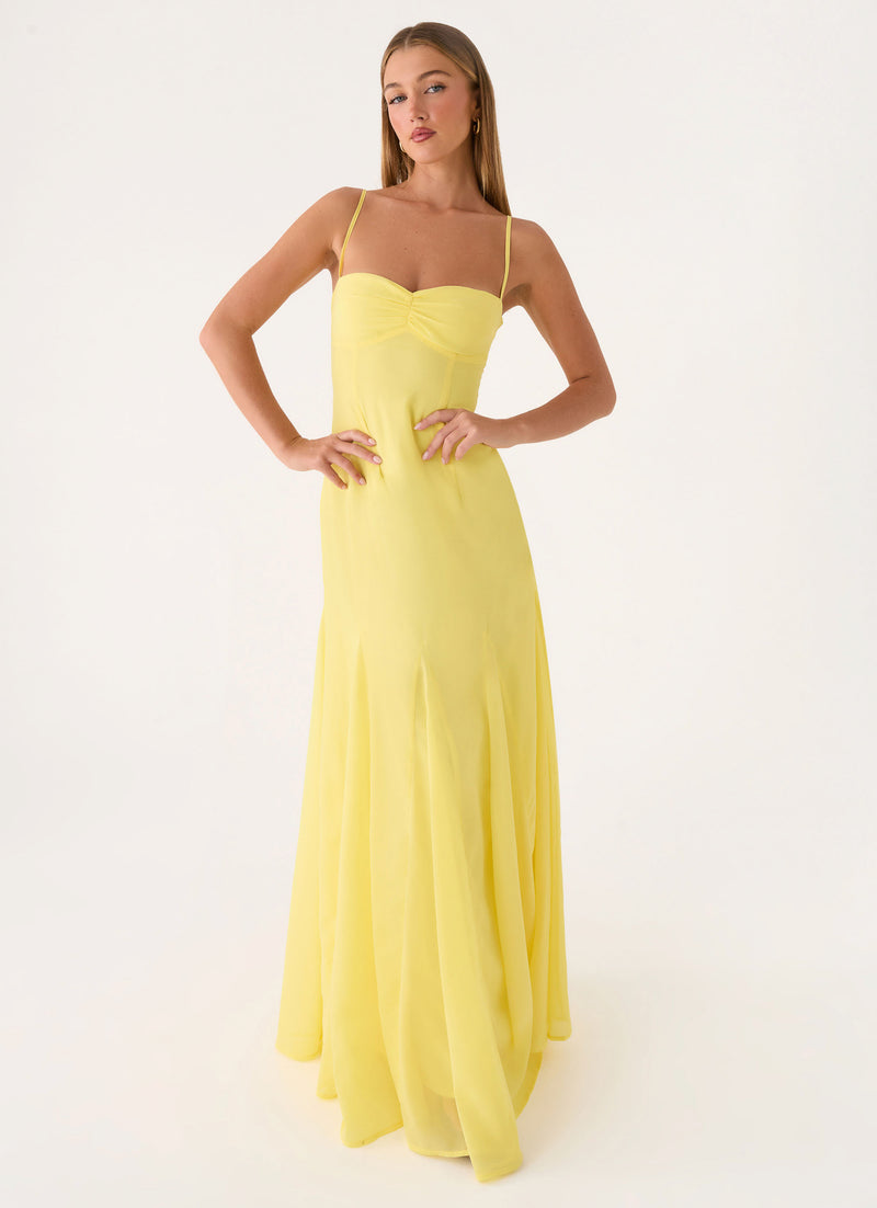 Carlin Maxi Dress - Bright Lemon