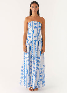 Carmel Maxi Dress - Floral Wave