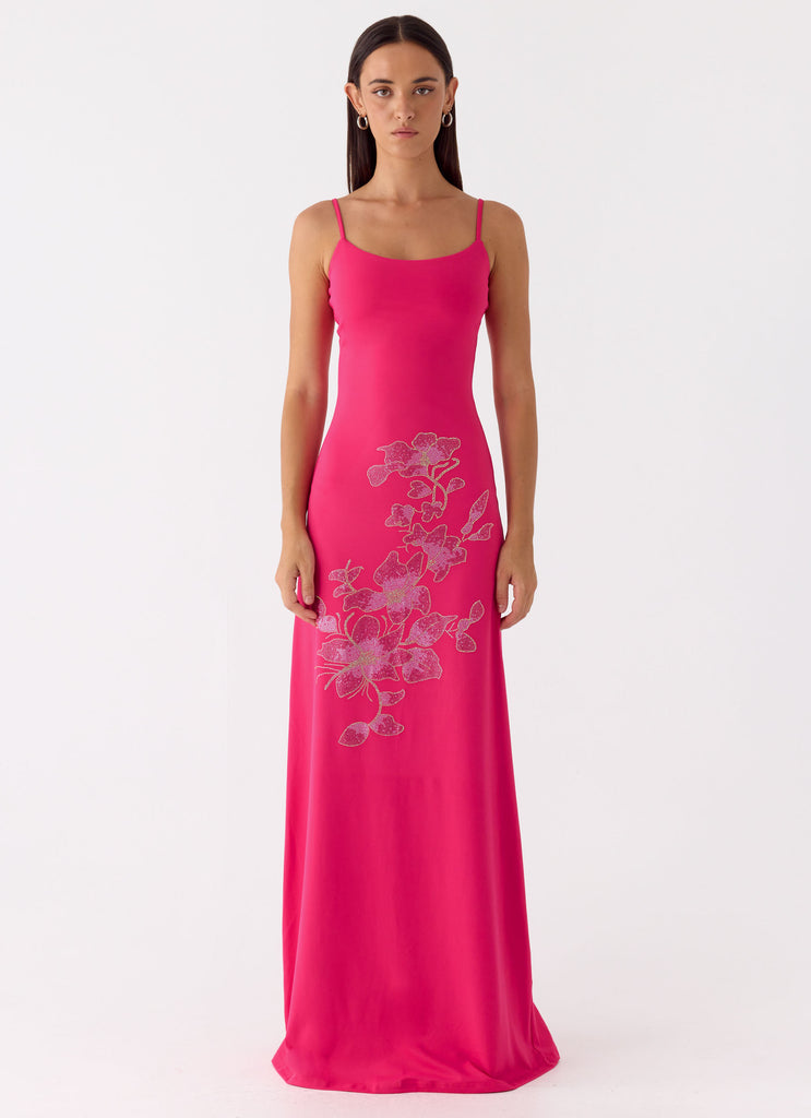 Carmine Embellished Maxi Dress - Fuchsia
