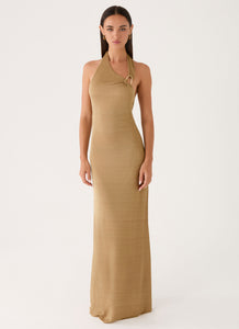 Cassira Shimmer Maxi Dress - Shimmer Gold