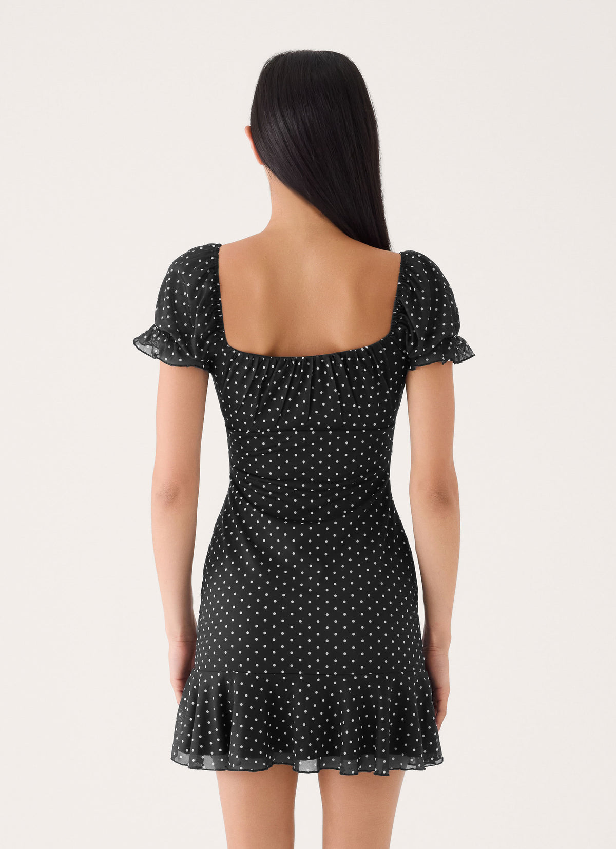 Cathedral Mini Dress - Black Polka Dot
