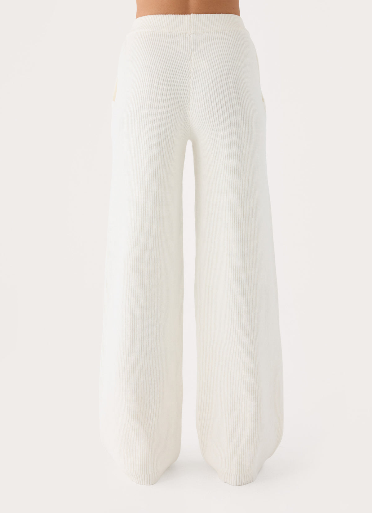 Cauaria Button Low Rise Knit Pants - Ivory