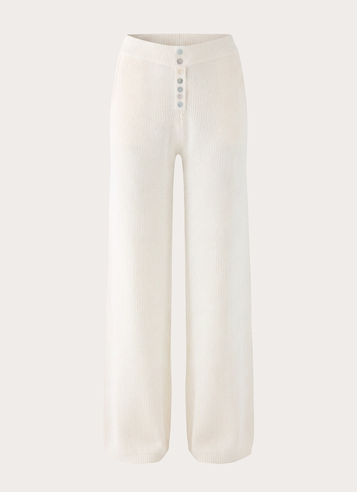 Cauaria Button Low Rise Knit Pants - Ivory