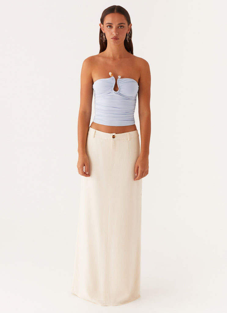 Celeste Linen Maxi Skirt - Ivory