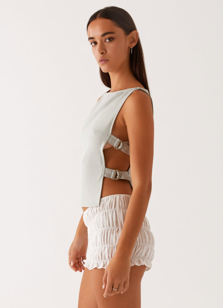 Cherish You Buckle Top - Sage