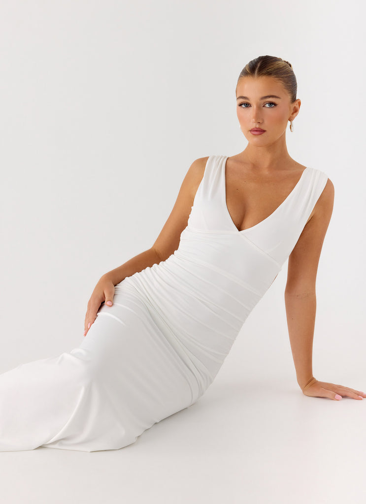 Cherry Sky Maxi Dress - White