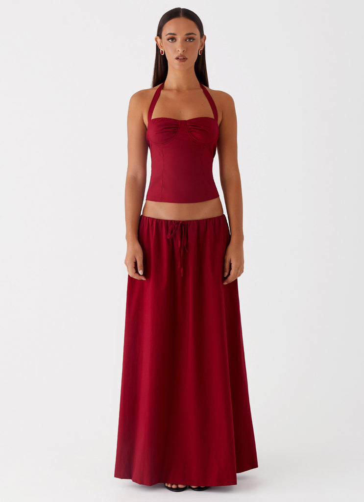 Cheryl Maxi Skirt - Cherry Red