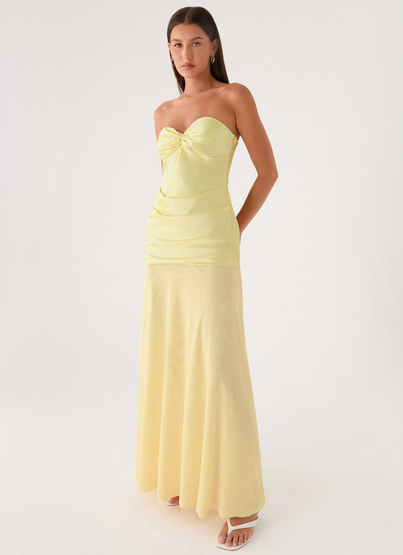 Cierra Strapless Maxi Dress - Yellow