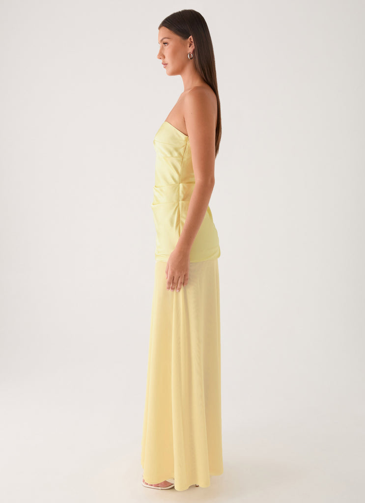 Cierra Strapless Maxi Dress - Yellow