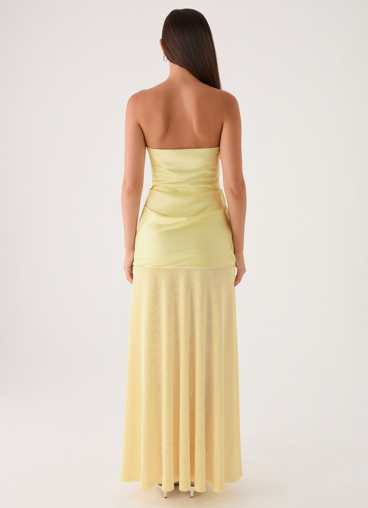 Cierra Strapless Maxi Dress - Yellow