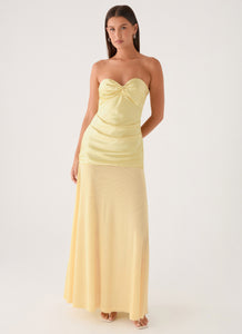 Cierra Strapless Maxi Dress - Yellow