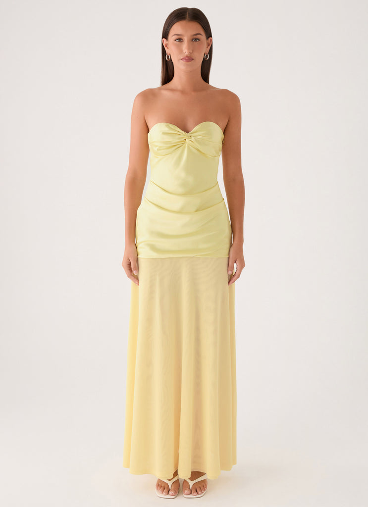 Cierra Strapless Maxi Dress - Yellow
