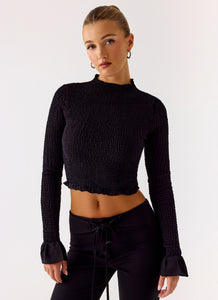 Connie Long Sleeve Top - Black