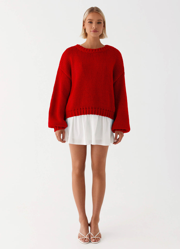 Costella Knit Sweater - Red