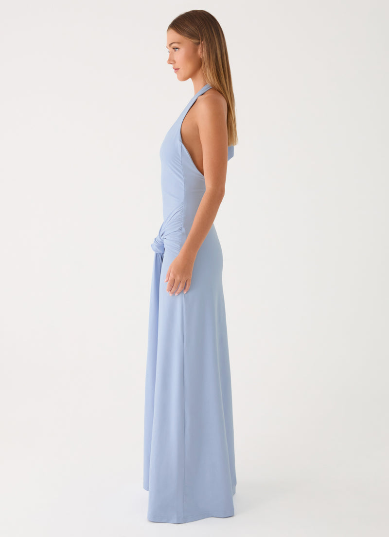 Cristal Halter Maxi Dress - Blue