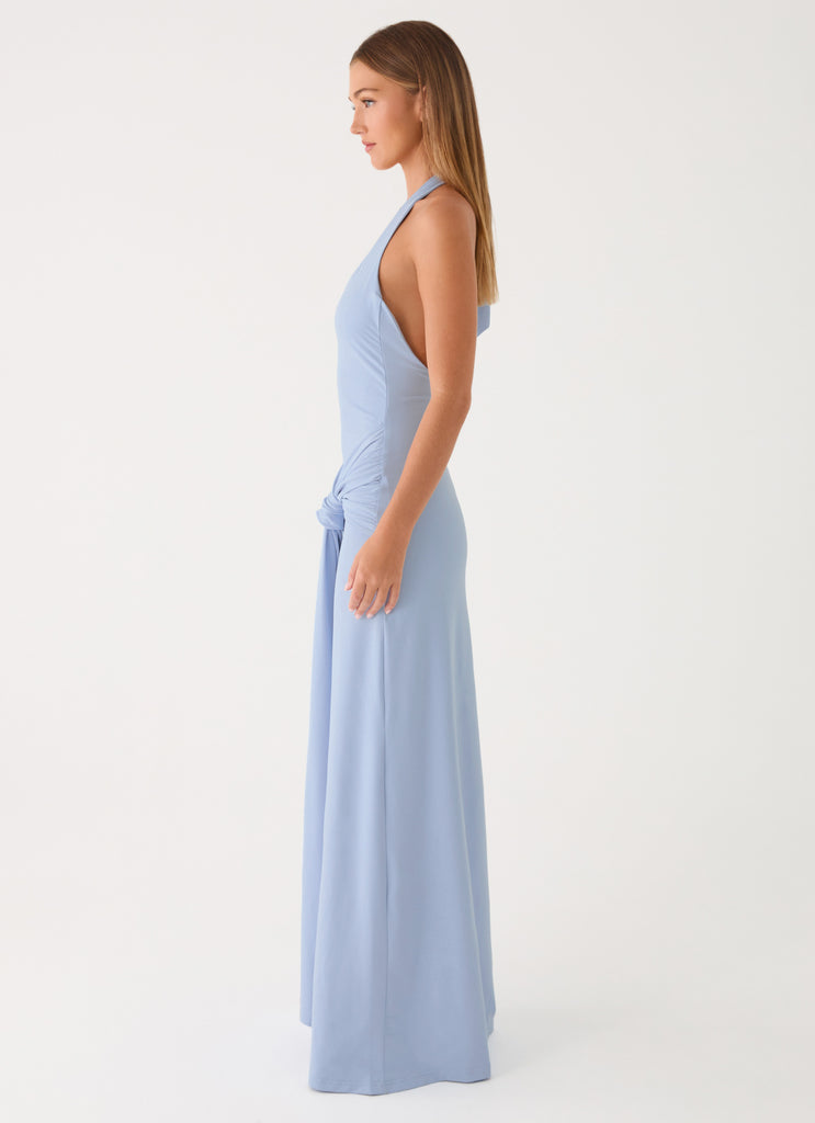 Cristal Halter Maxi Dress - Blue