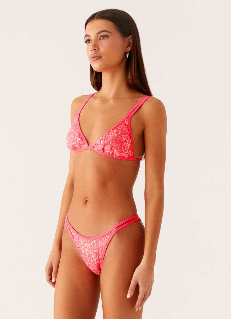 Croatia Bikini Top - Pink Sequin