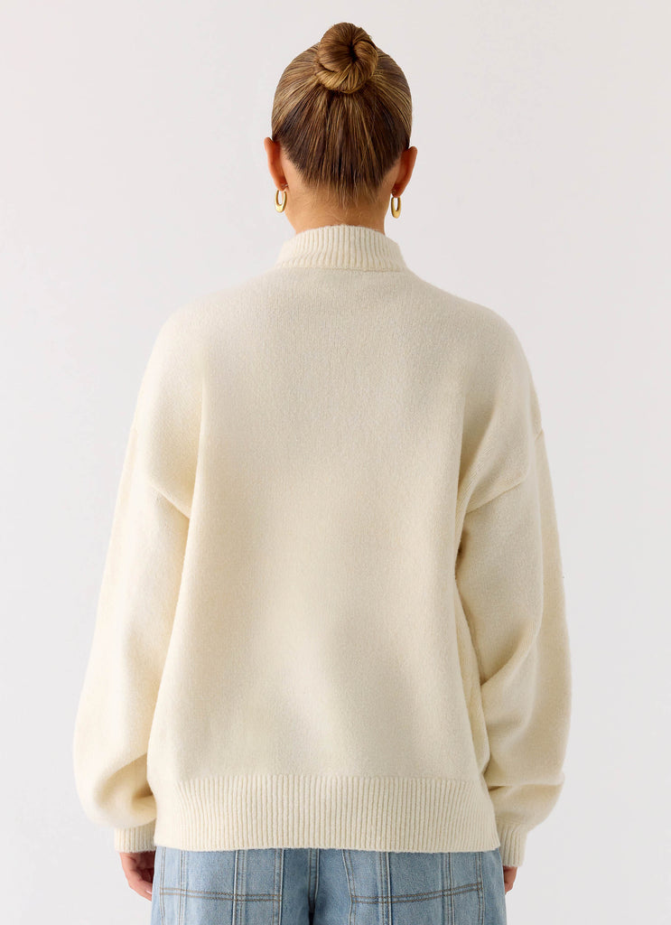 Davy Knit Zip Jacket - Ivory