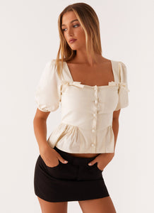 Dawson Puff Sleeve Top - White