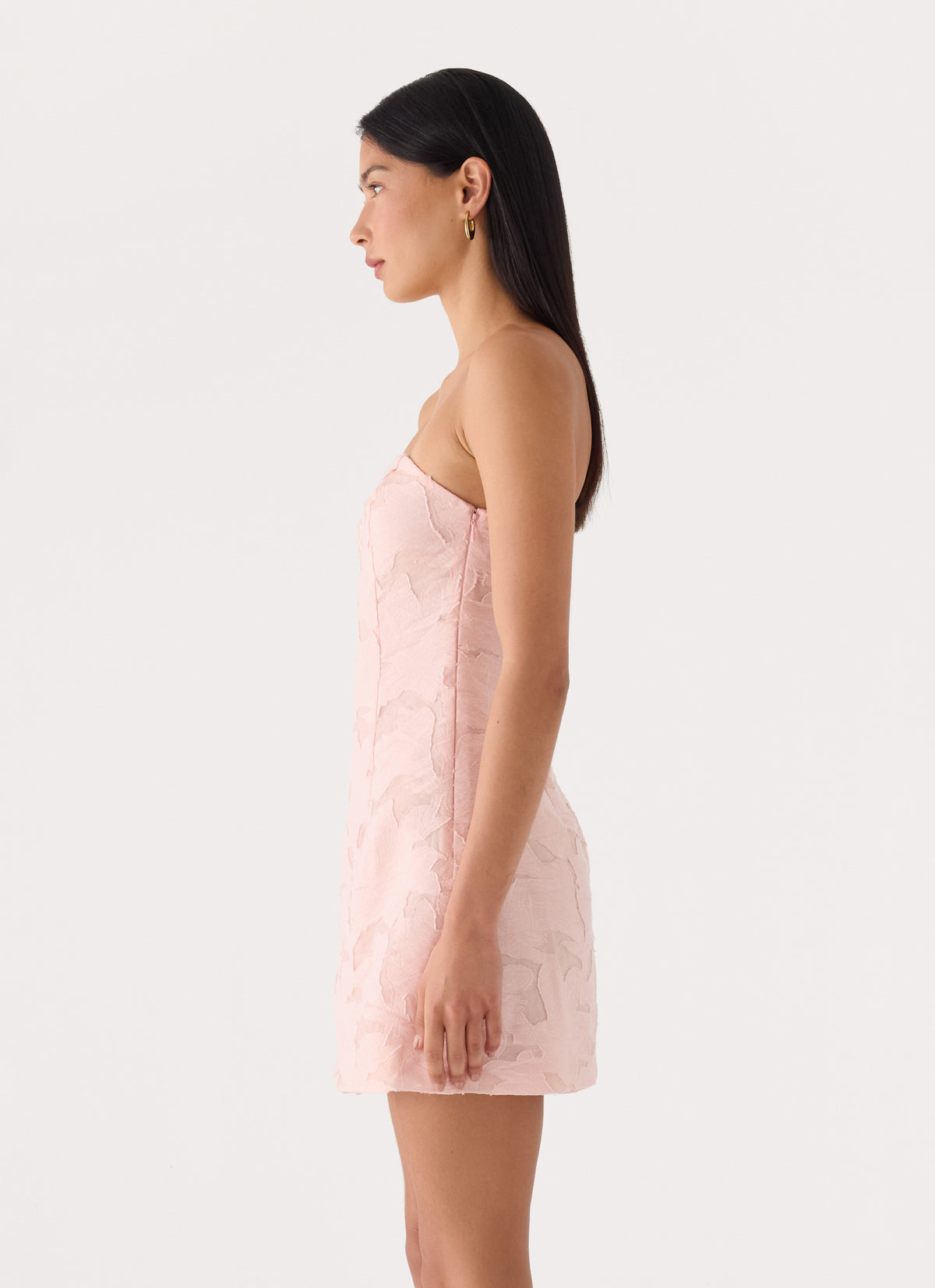 Della Lace Strapless Mini Dress - Pink