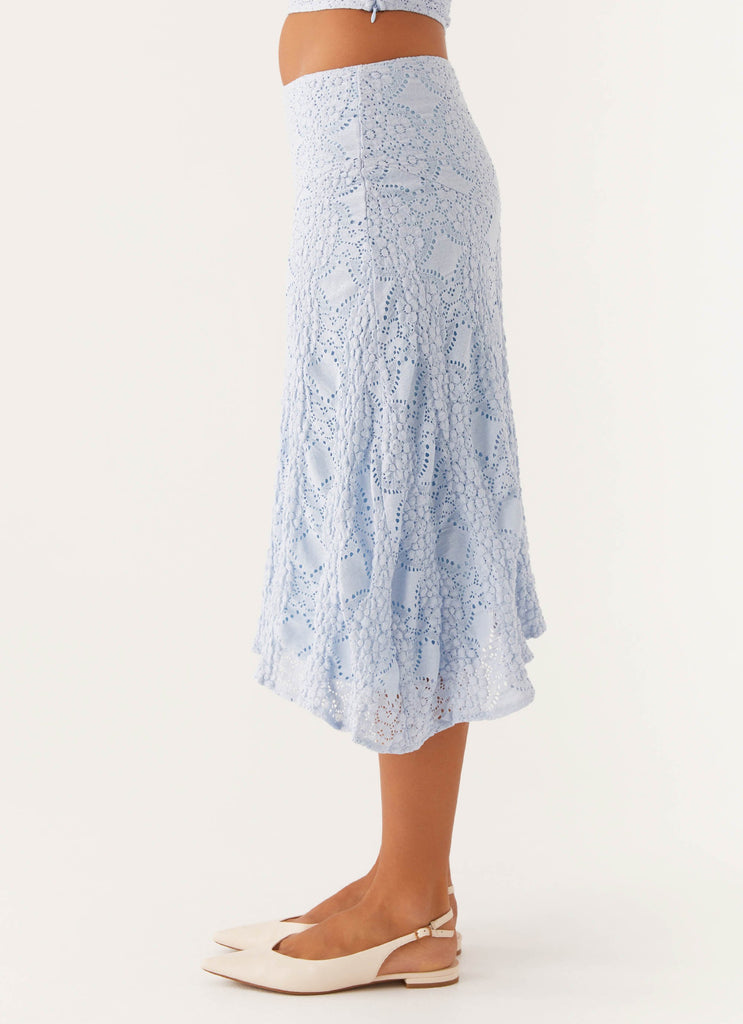 Diamond Sky Midi Skirt - Blue