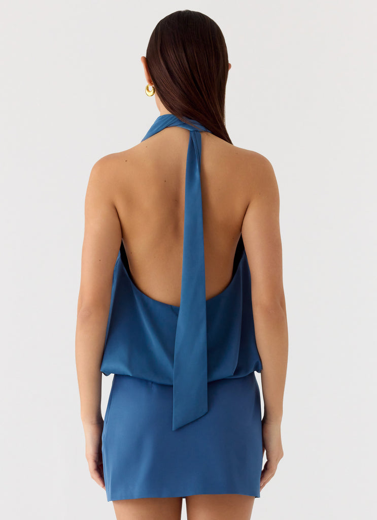 Do It Again Mini Skirt - Washed Navy