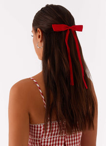 Dorothy Bow Hair Clip - Red