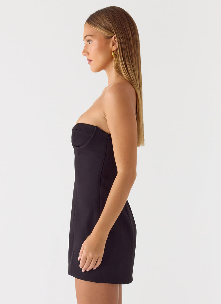 Drivers Seat Strapless Mini Dress - Black