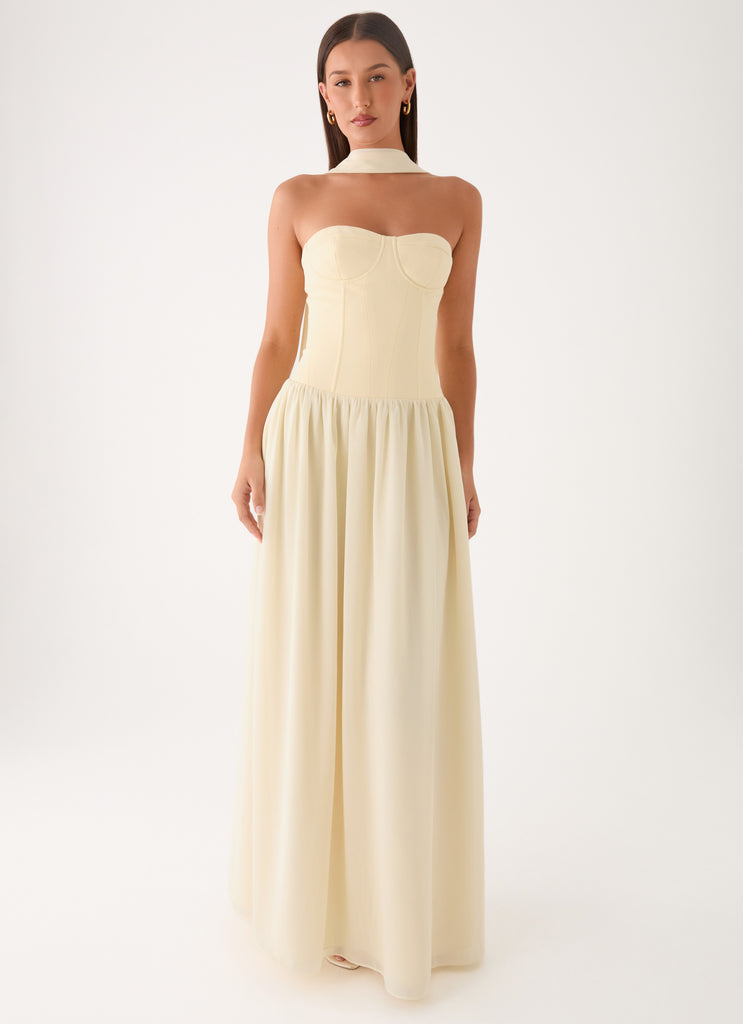 Elianah Scarf Maxi Dress - Yellow