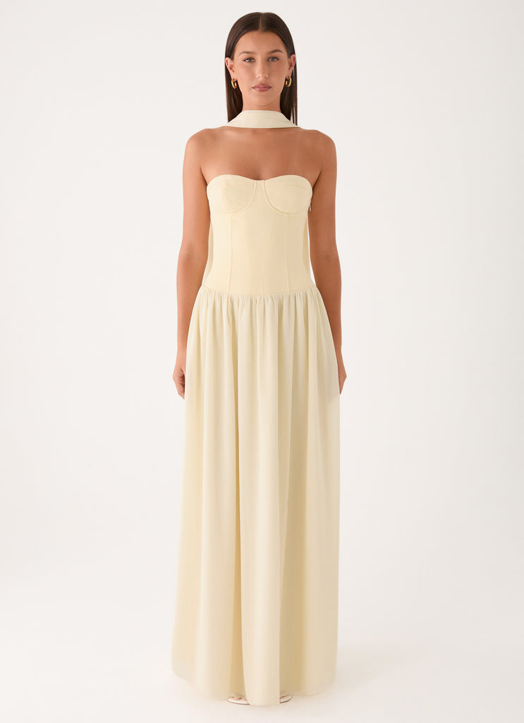 Elianah Scarf Maxi Dress - Yellow