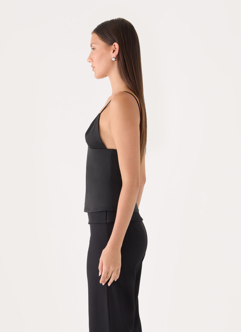 Ellah Jersey Top - Black