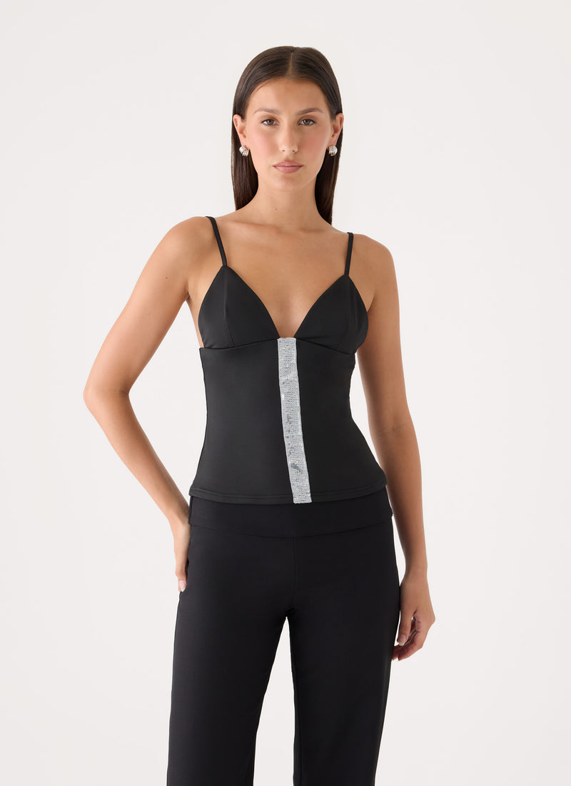 Ellah Jersey Top - Black