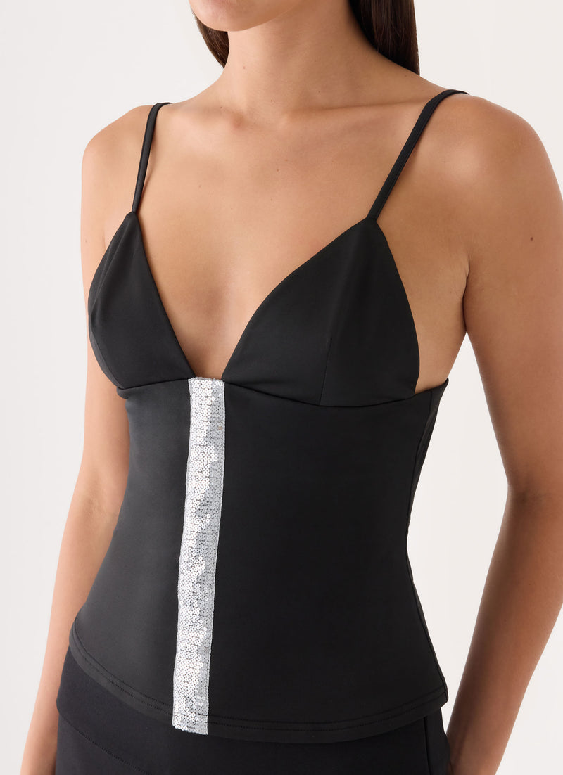 Ellah Jersey Top - Black