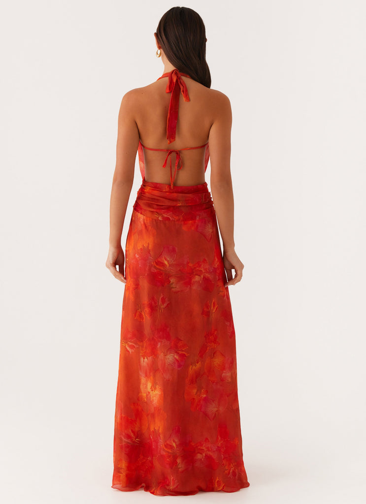 Elysia Chiffon Maxi Dress - Amber