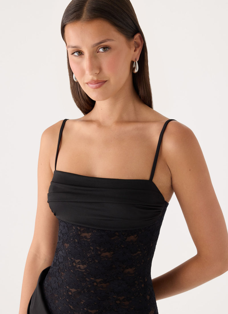 Emesy Lace Maxi Dress - Black