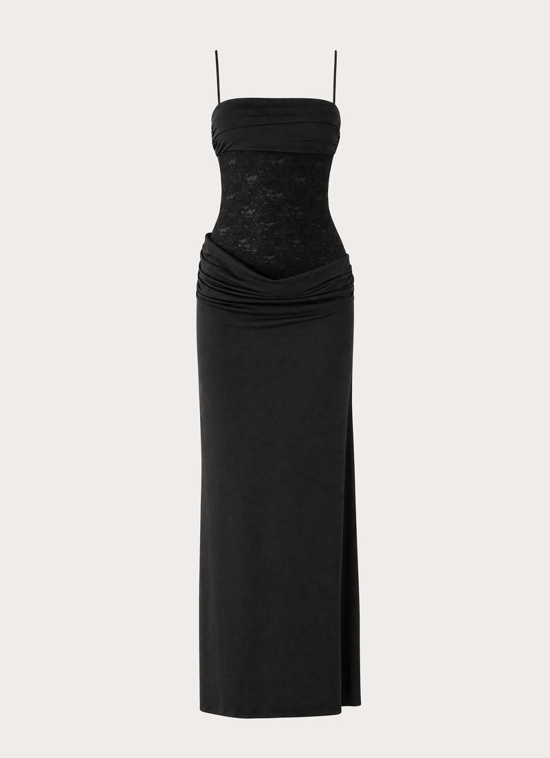 Emesy Lace Maxi Dress - Black